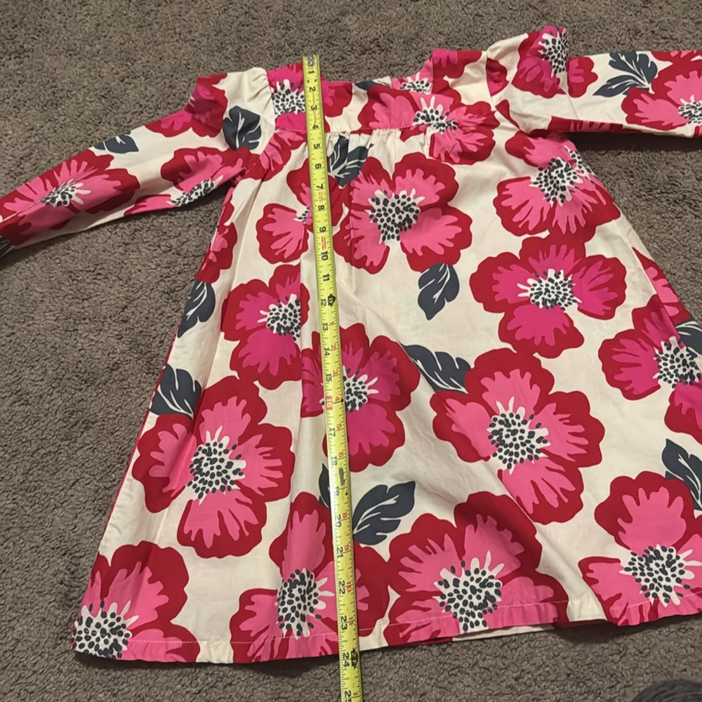 EUC Oshkosh B’Gosh Dress-6-Long Sleeve-Cotton-3 Button Back Closure-Pink/Beige - Picture 9 of 10